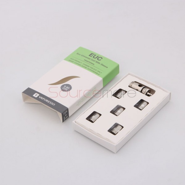 Vaporesso Estoc Replacement Coil Traditional EUC Clapton Coil Head with EUC Sleeve 5pcs- 0.4ohm