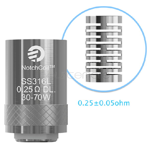 Joyetech Cuboid Mini SS316L NotchCoil 0.25ohm DL.Head-5pcs