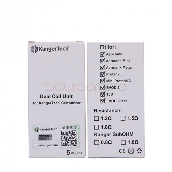 5PCS Kanger Replacement  New Dual Coil - 0.8 ohm