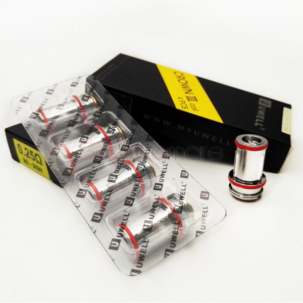 Uwell Crown 3 Tank Replacement Coil Head SUS316 Parallel Coils 4pcs-0.25ohm 