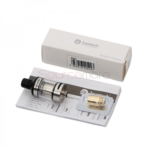 Joyetech Exceed D19 Bottom Airflow Control Atomizer with 2.0ml Capacity-Silver