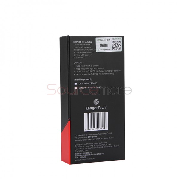 Kanger SUBVOD Starter Kit 1300mah SUBVOD Battery with 3.2ml Nano Atomizer(SSOCC Coil Head)  - Pink