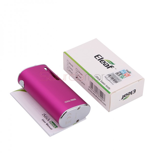 Eleaf iStick Basic 2300mah Mod Battery Simple Packing Magnetic Connector Side Liquid View Window-Pink