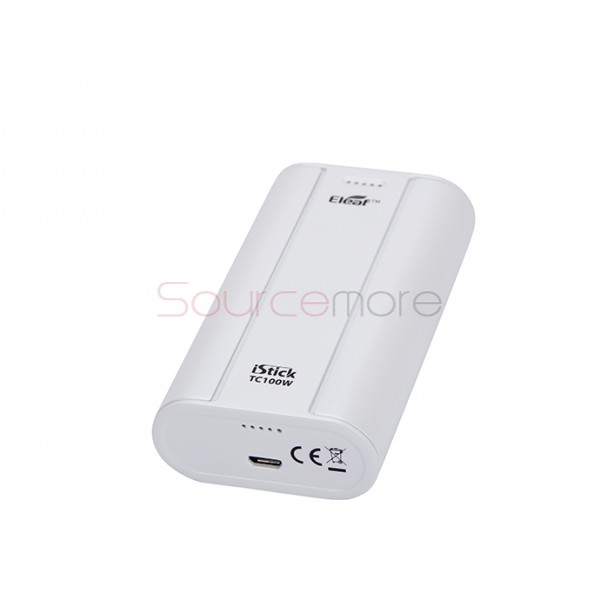 Eleaf iStick TC 100W Box Mod Powered by Dual 18650 Cells Upgradeable Firmware Switchable TC(Ni/Ti/SS/TCR)/VW/Bypass Modes-White
