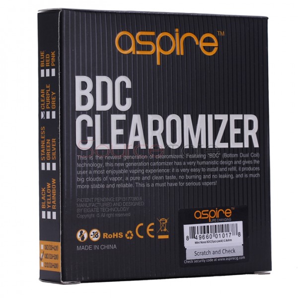 Aspire Mini Vivi Nova-S Glass BVC Clearomizer 5pcs