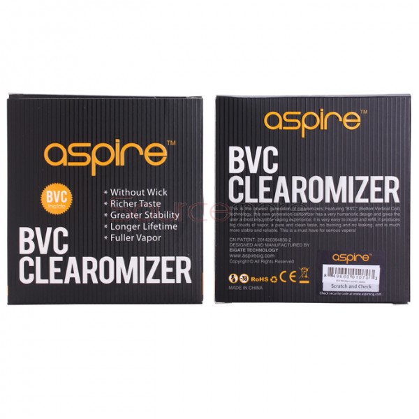 Aspire ET-S Glass BVC Clearomizer 5pcs