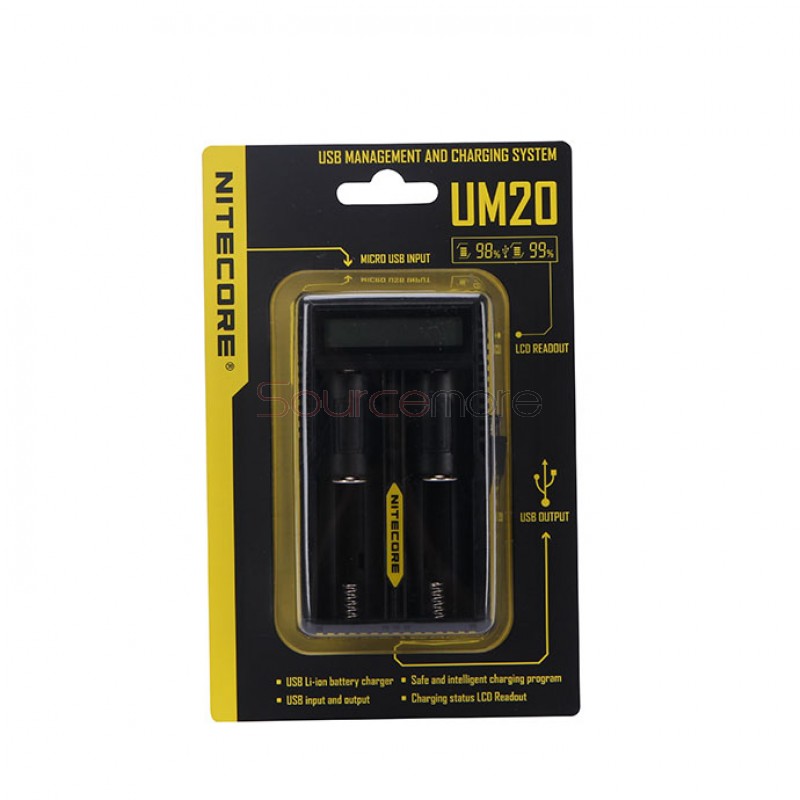 Nitecore UM20 Double Channels Charger with LCD Display - EU Plug