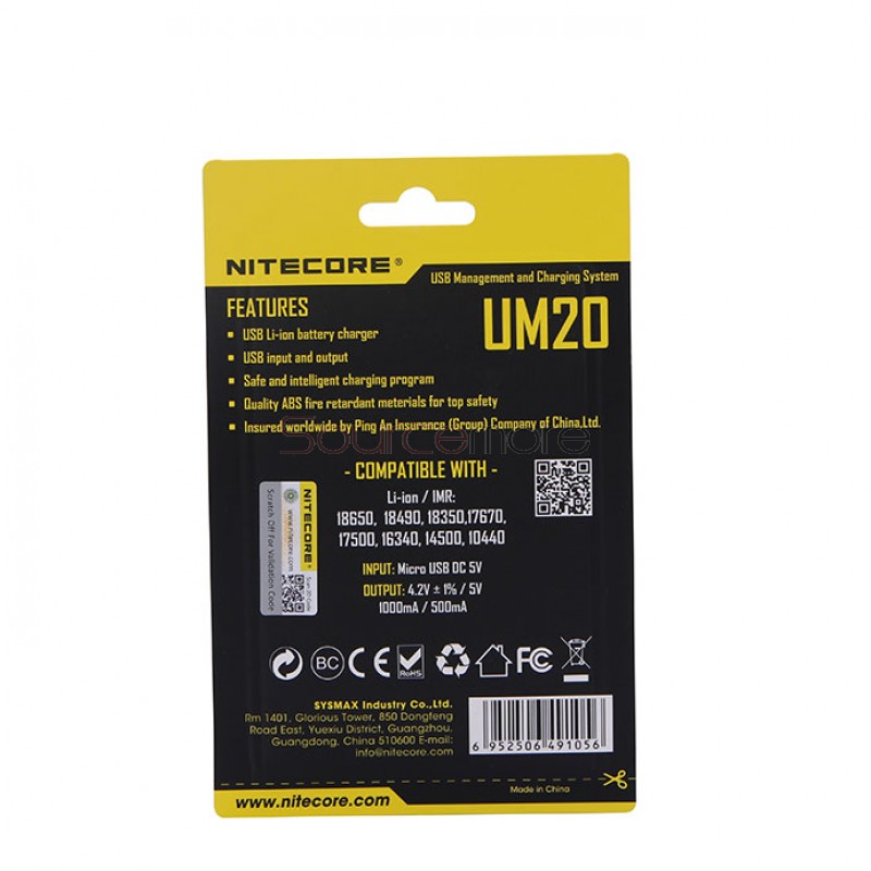 Nitecore UM20 Double Channels Charger with LCD Display - UK Plug