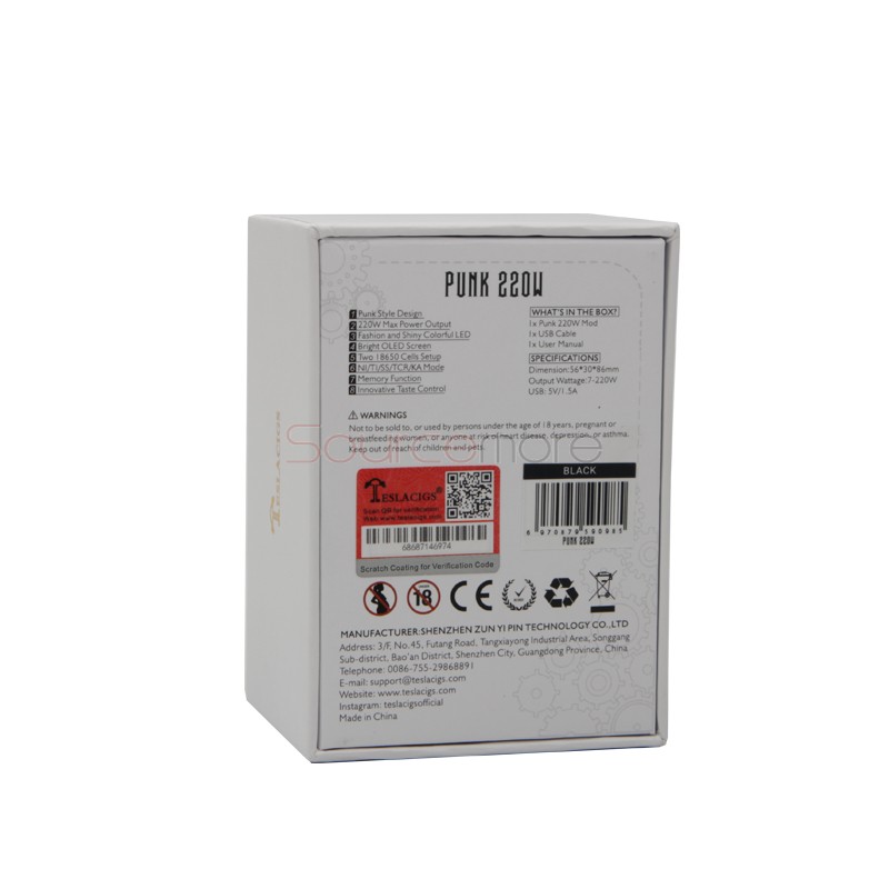 Tesla PUNK 220W Box Mod - Brass