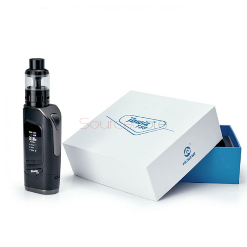 Hcigar Towis T80 80W Box Mod Powered by Single 18650 Cell-Black