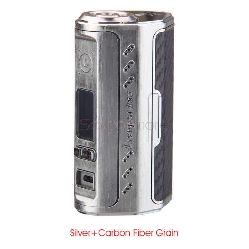 Yosta Livepor 256W TC Box Mod - Silver with Carbon Fiber Grain