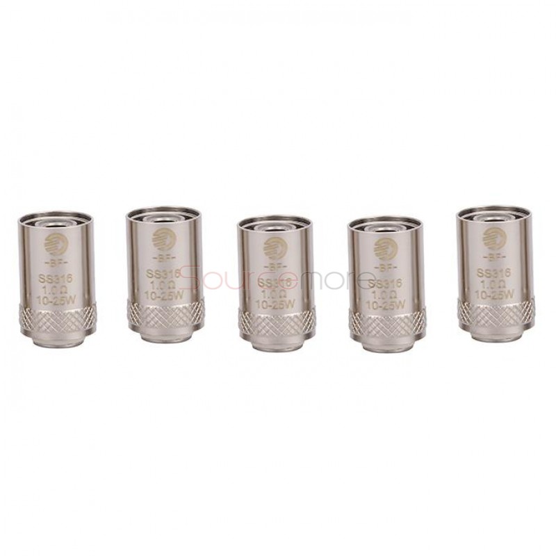 Joyetech Bottom Feeding Replacement Coil Head BF SS316 Mouth Inhale Coil for CUBIS Atomizer 5pcs-1.0ohm