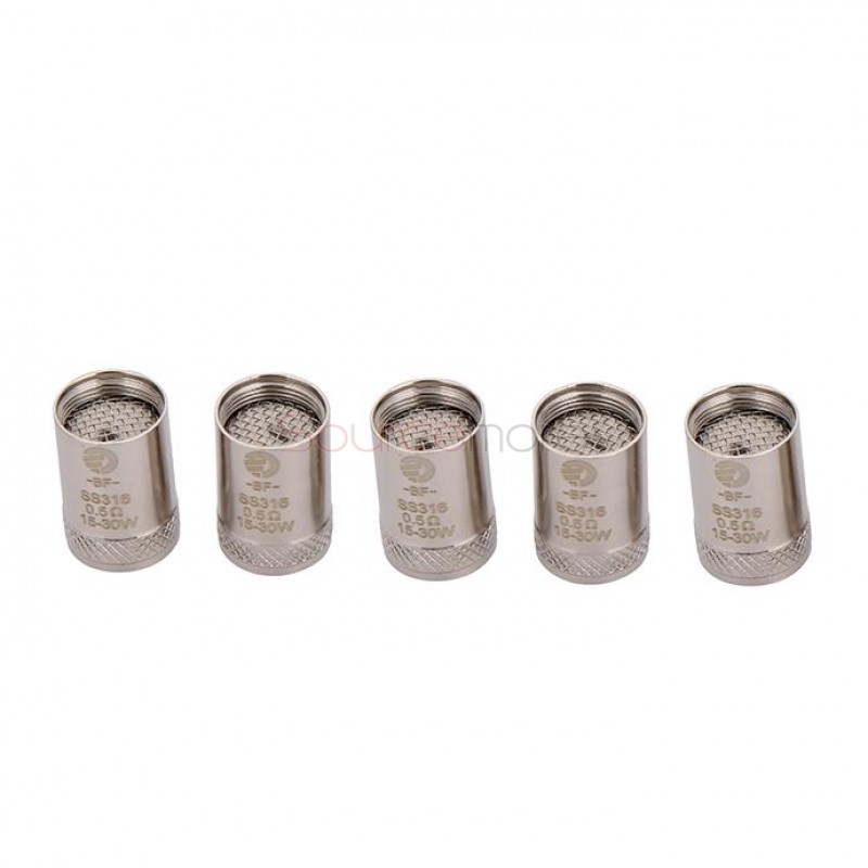 Joyetech Bottom Feeding Replacement Coil Head BF SS316 Lung Inhale Coil for CUBIS Atomizer 5pcs -0.5ohm