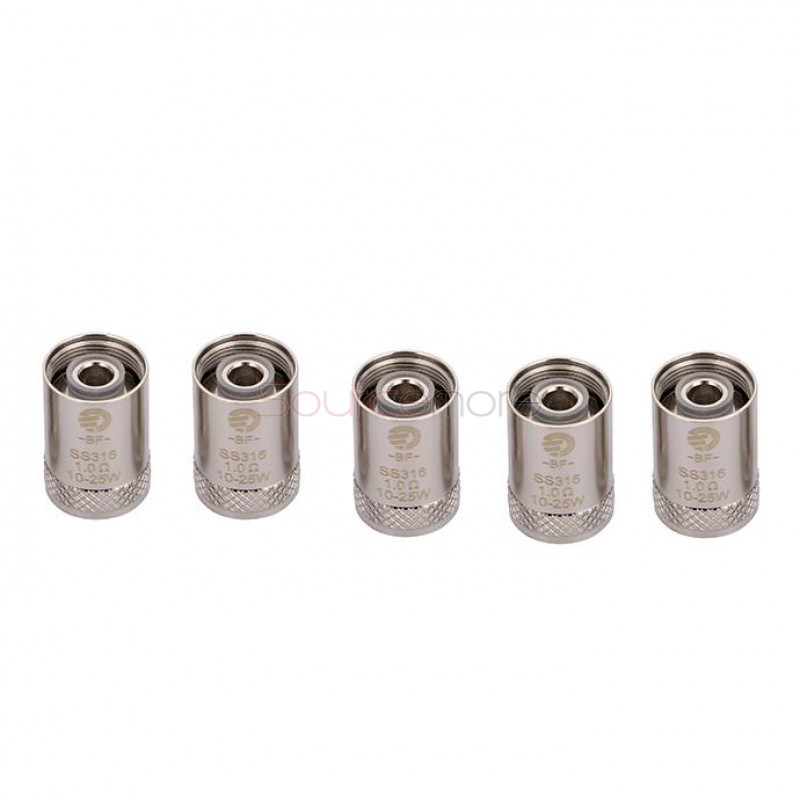Joyetech Bottom Feeding Replacement Coil Head BF SS316 Mouth Inhale Coil for CUBIS Atomizer 5pcs-1.0ohm
